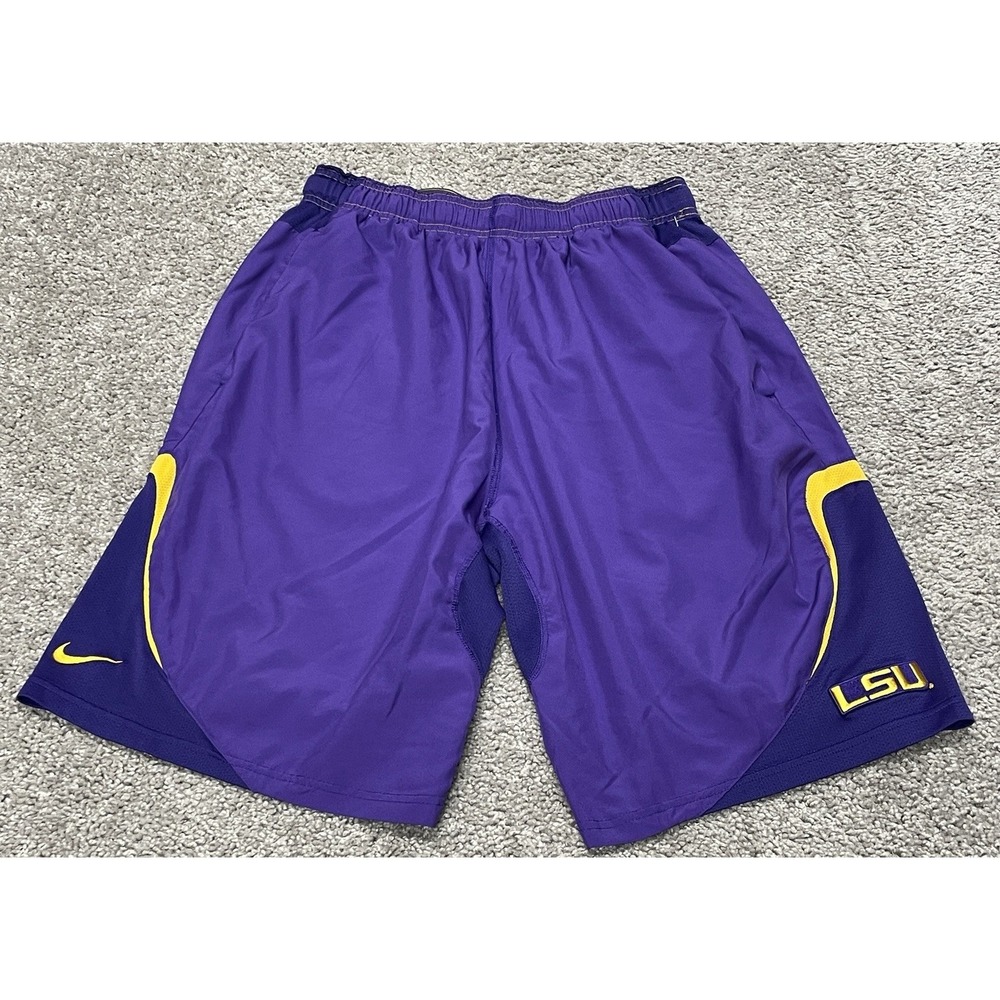 Nike Dri-Fit LSU Tigers Athletic‎ Gym Training Shorts Men's Size Medium Purple